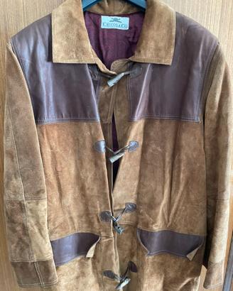Trench uomo camoscio e pelle XL