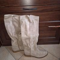 stivali al ginicchio color sabbia taglia 40/41