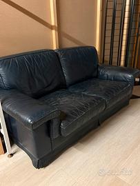 Divano 2 posti in pelle nera