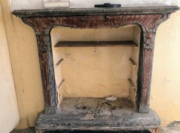  cornice fuoco in cemento  intarsi rossi  e grigi