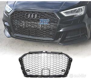 GRIGLIA PER AUDI A3 8V 16-19 PDC LOOK RS3 NERO LUC