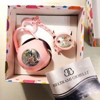 Porta ciuccio NUOVO in argento colore rosa