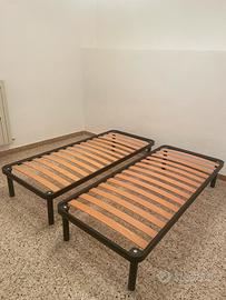 Base letto singolo x 2 in doghe di legno