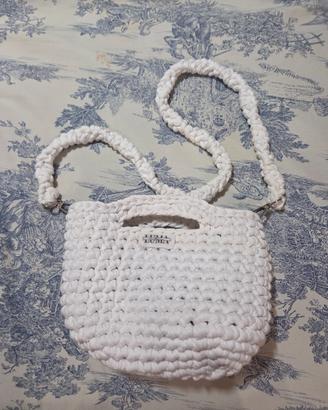 borsa bianca uncinetto 