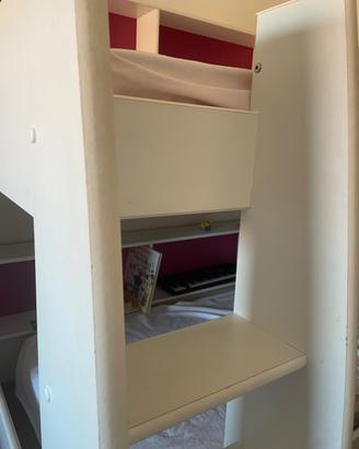 Letto a castello bianco per bambini