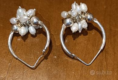 Orecchini argento con perle vintage 