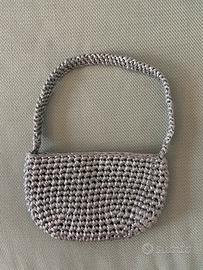 Borsetta uncinetto argentata / silver crochet bag