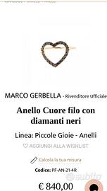 anello oro e  diamantini neri