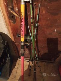 collezione tre canne da pesca 