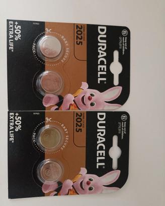 4 batterie Duracell CR2025 per telecomandi e altro