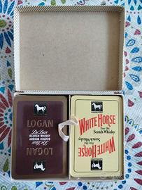 Carte da gioco scotch whisky Logan e White Horse