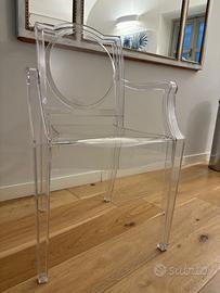 SET 4 SEDIE IN PLEXIGLASS TRASPARENTE STILE GHOST