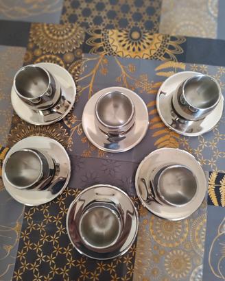 6 tazze in acciaio inox 