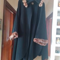 Mantella donna in lana, cashmere e visone