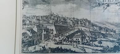 antica stampa di Bergamo rarissima xilografia 