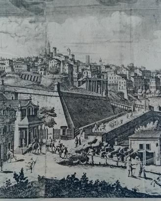 antica stampa di Bergamo rarissima xilografia 