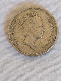 Moneta Gran Bretagna  1 One Pound 1993 errore