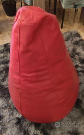 Poltrona pouf rossa in ecopelle