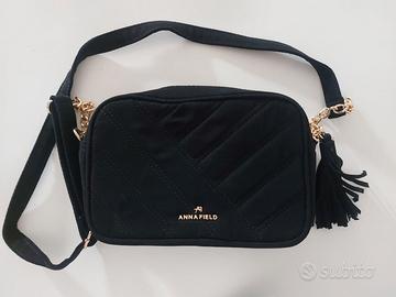 Borsa a tracolla nera Anna Field scamosciata