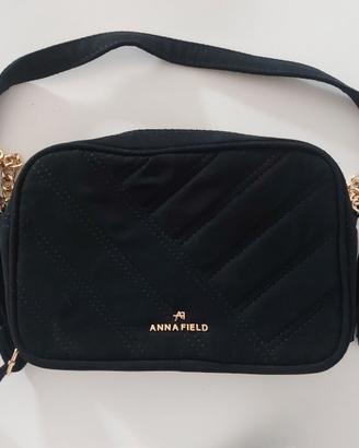 Borsa a tracolla nera Anna Field scamosciata