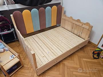 Letto estraibile per bambini in legno massello