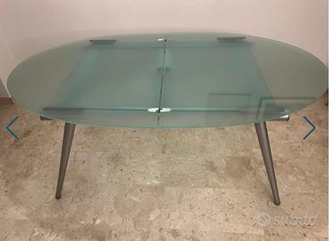 Tavolo Desalto allungabile cristallo e acciaio
