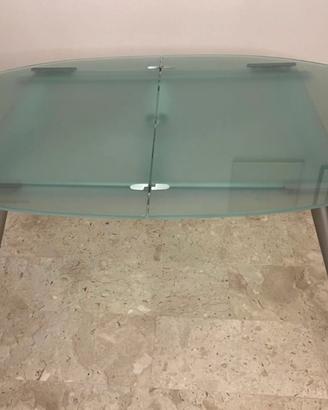 Tavolo Desalto allungabile cristallo e acciaio