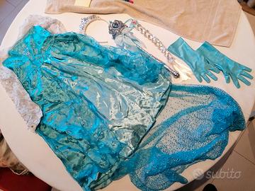 vestito carnevale Elsa con accessori 
