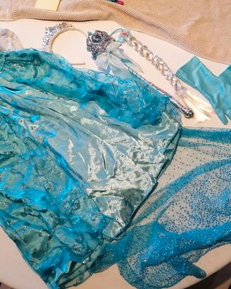 vestito carnevale Elsa con accessori 