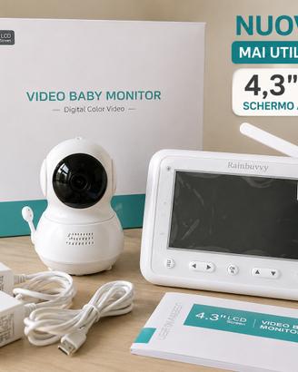Rainbuvvy Baby Monitor 4,3” NUOVO, mai utilizzato