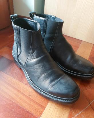 Stivaletti Dior neri in pelle e tessuto