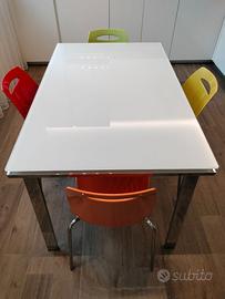 ⭐ Tavolo allungabile in vetro satinato + sedie ⭐