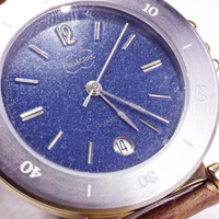 Orologio Unoaerre quarzo blu dorato pelle