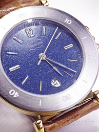 Orologio Unoaerre quarzo blu dorato pelle