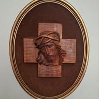 Quadro volto di Gesù in legno