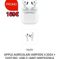 APPLE AURICOLARI AIRPODS 4 2024 USB-C (ANC)