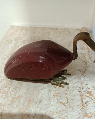 Statuina egiziana di Ibis Thoth ottone e alabastro
