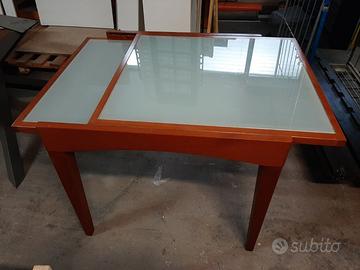 tavolo allungabile legno e vetro