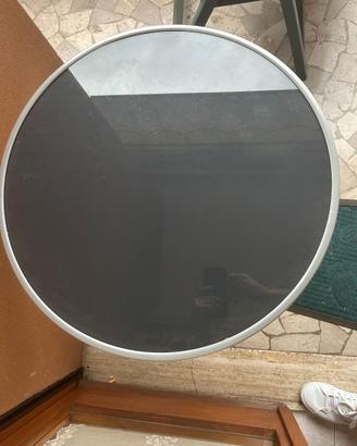 Tavolino da balcone/giardino rotondo – piano vetro