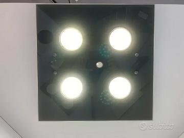 Lampada soffitto quadrata vetro tortora