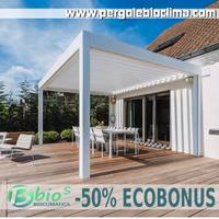 Pergola bioclimatica 6x3 bianco lamelle  bar dehor