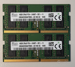 RAM laptop DDR4 SODIMM 2x16 GB 2400MHz - TOT 32GB
