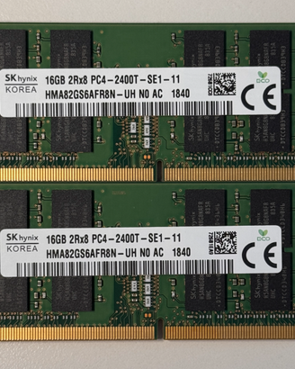 RAM laptop DDR4 SODIMM 2x16 GB 2400MHz - TOT 32GB
