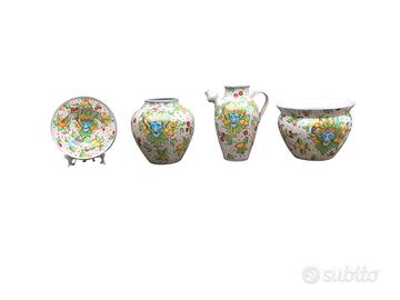 4 raffinate ceramiche decorate a mano Deruta