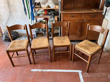 Set di 4 seggiole stile rustico