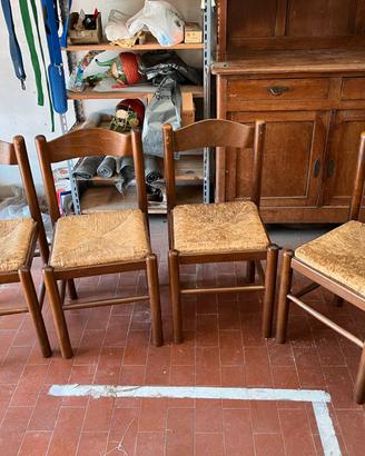 Set di 4 seggiole stile rustico