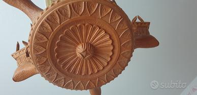 lampadario in legno stile sardo