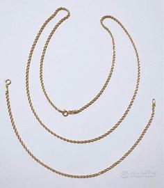 Set collana e bracciale funetta in oro 18kt 750
