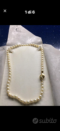 Collana in perle chiusura in oro 750 e dismanti