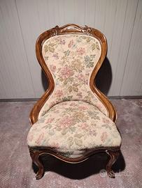 Poltroncina Antica Luigi Filippo in Noce